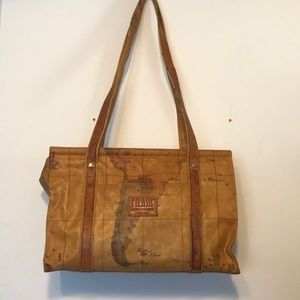 Alviero Martini  Classe Map Satchel Bag long strap